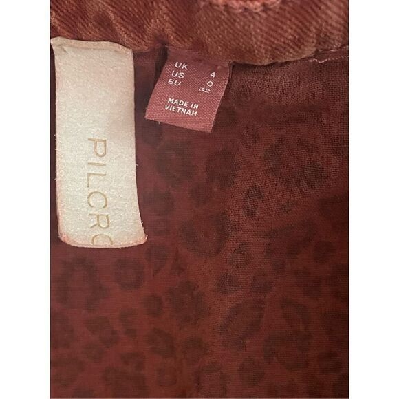 Anthropologie Pilcro terracotta button front denim mini dress US 0 - Picture 4 of 8